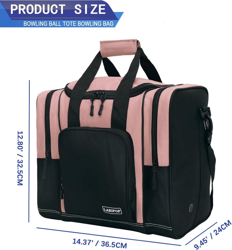 LARIPOP Bowling Ball Bag for Single Ball, 2022 Bowling Ball Tote Bowling bag with Padded Holder - Fits Shoes up to Mens Size 14 and Bowling Accessories - Image 2